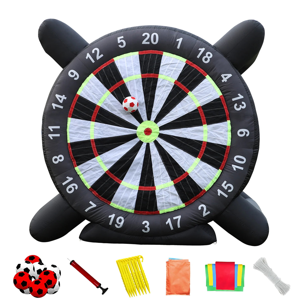 10FT Heavy-Duty Inflatable Soccer Darts Game Set, Giant Kick Darts Board with Velcro Balls for Outdoor Party, Backyard BBQ, Family Reunion & Team Building Competition
