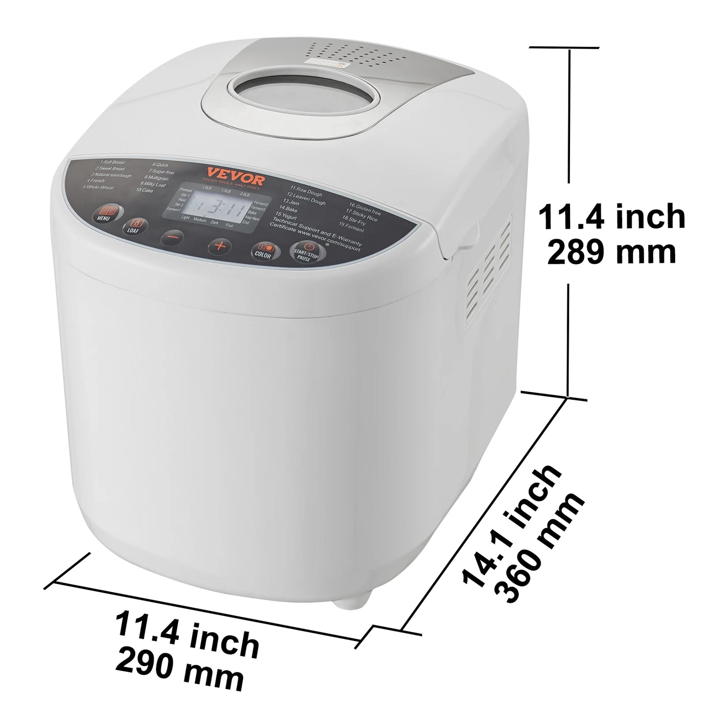 SucceBuy 3 LB Bread Maker 15-in-1 Dough Machine Nonstick Ceramic Pan Automatic Bread maker with Gluten Free Setting