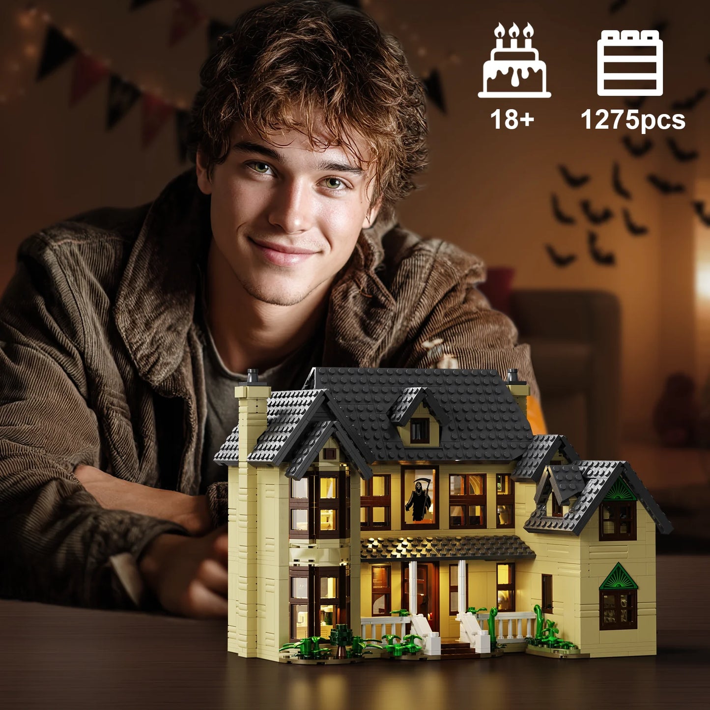 Haunted House Building Block Set Halloween Decor