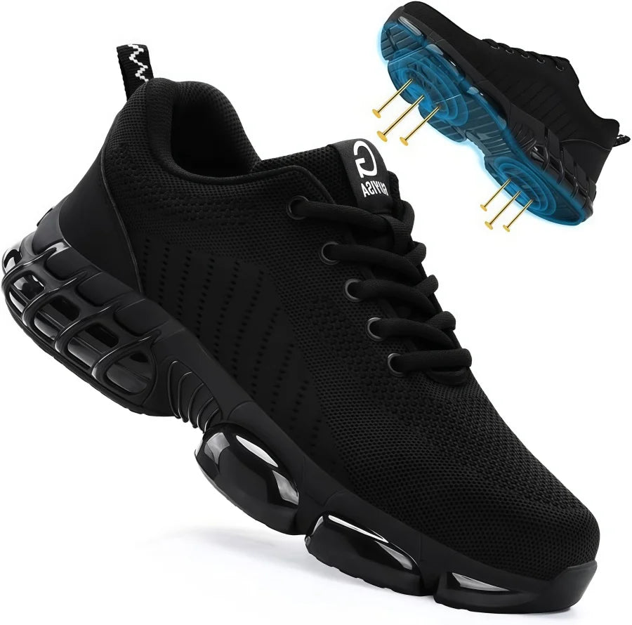 Men Steel Toe Work Safety Boots Lightweight Breathable