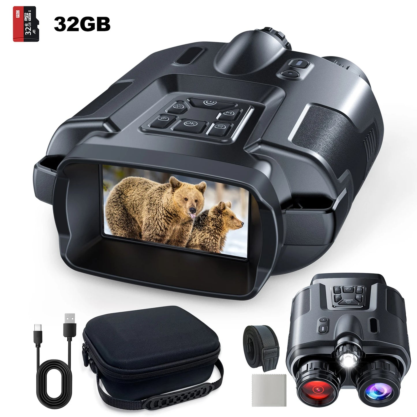 USB Rechargeable 4K Night Vision Binoculars With 8X Zoom