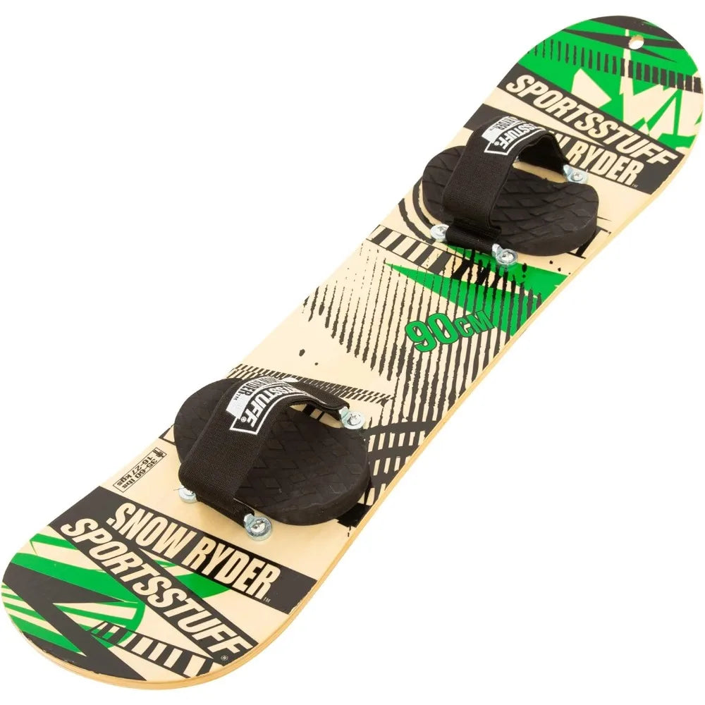 SportsStuff Wood Snowboards/Snow Sleds - Beginner Kids Winter Sports Accessories - 90cm-130cm Models