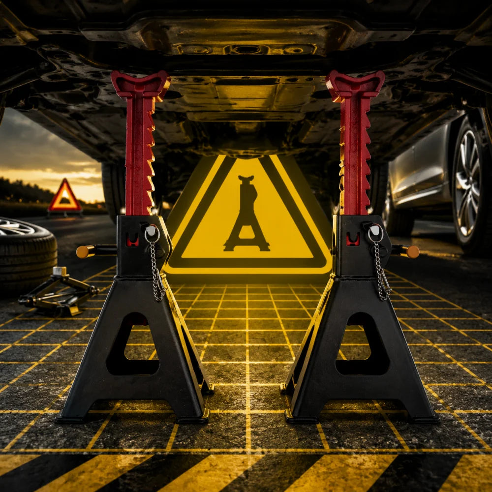 2Ton Jack Stands Pair HeavyDuty Adjustable Steel Car Jack Stands with Locking Pin Safety Tire Repair Kit Steel Racing Quick Lift