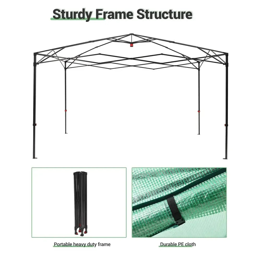 Pop Up Greenhouse 8x12 ft,Portable Walkin Indoor Outdoor Greenhouse for Garden Patio Backyard,Zippered Doors and Window,PE Cove
