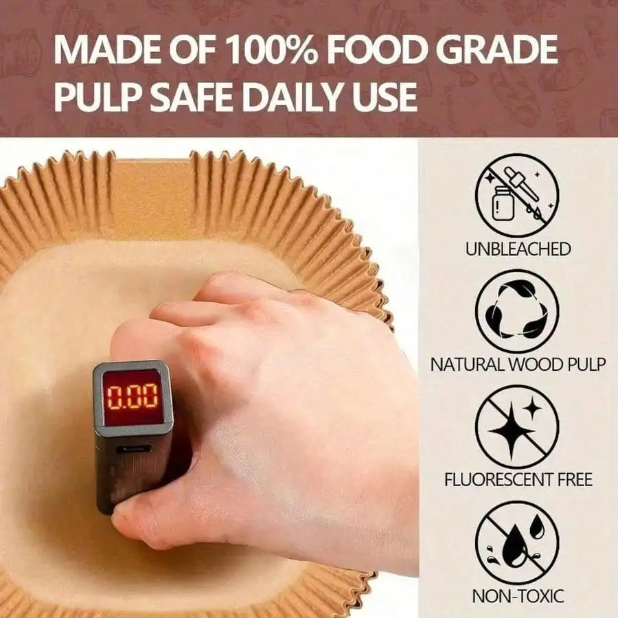 Square Disposable Air Fryer Liners 6.3in 8in Non Stick Oil Proof Paper Basket Bowls Heat Resistant Baking Trays Oven Kitchen Gadgets Mother's Day Gift Kitchen Cooking Essentials Accessories