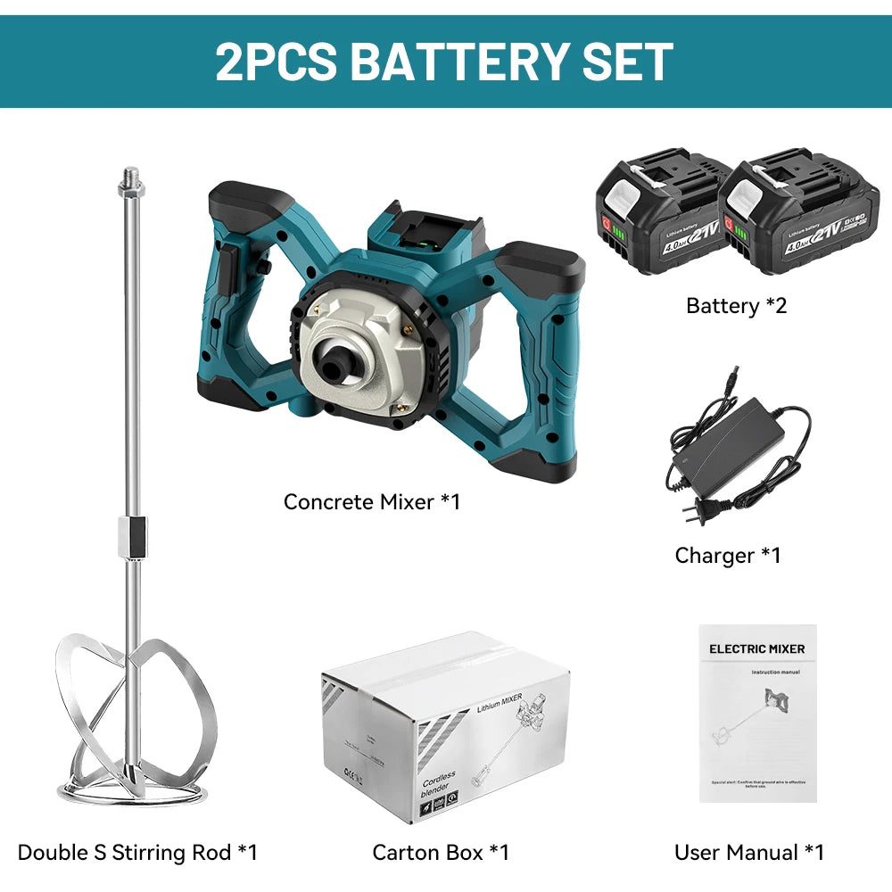 6 Speed Electric Paint Concrete Mixer Brushless Handheld Paddle Mix Mixer Adjustable Electric Mixing Rod For makita 18v battery
