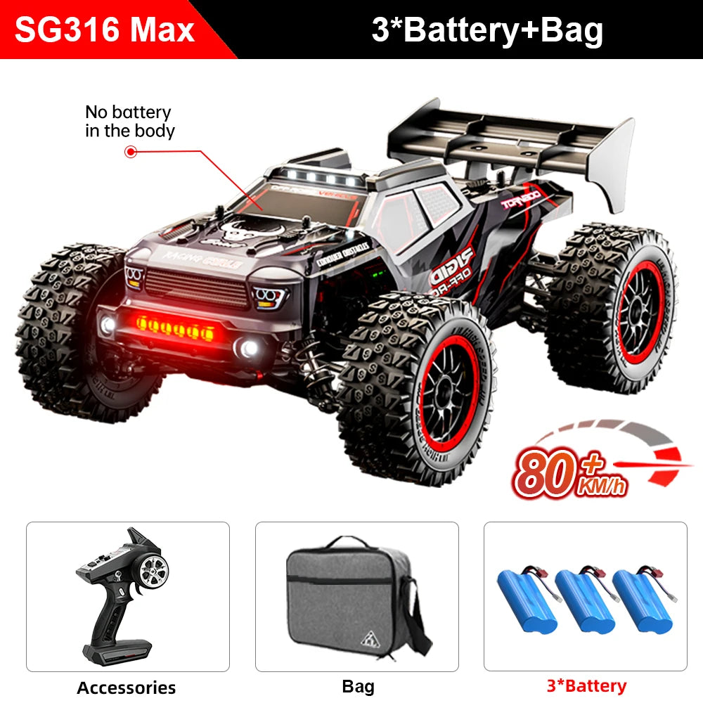 SG116 MAX 1:16 High Speed Drift Racing Car 80KM/H Brushless Motor 4WD SG316 MAX RC Off Road Car Monster Trucks Toy For Kids Gift