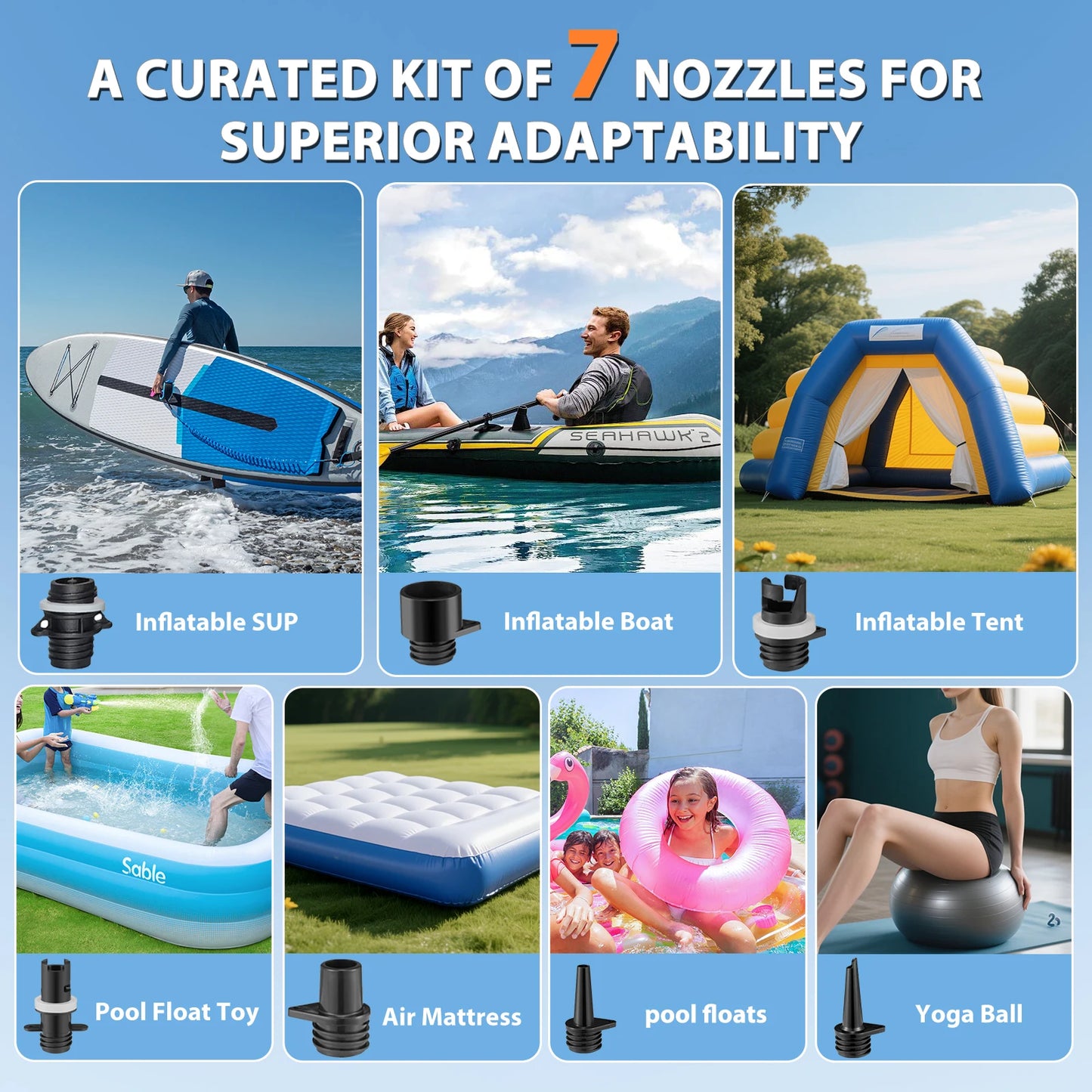 20 PSI Electric SUP Pump With Battery And DC Dual Power