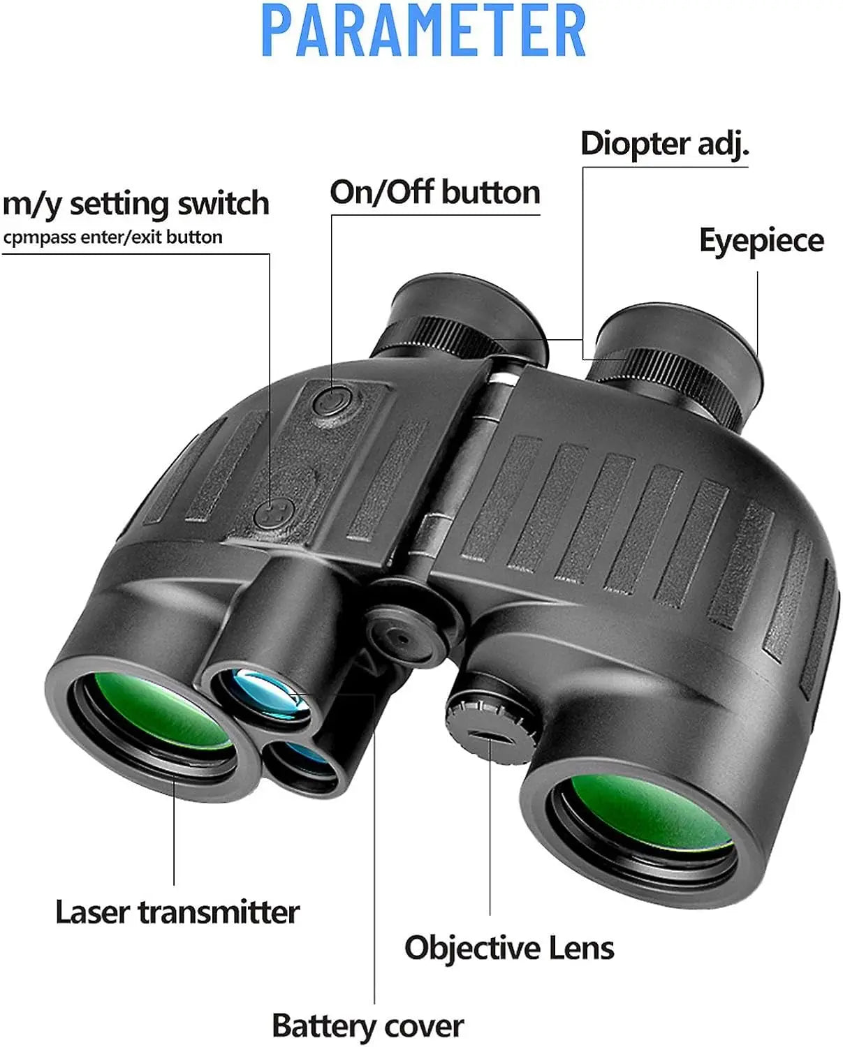 GOYOJO Marine Binoculars With Rangefinder And Compass