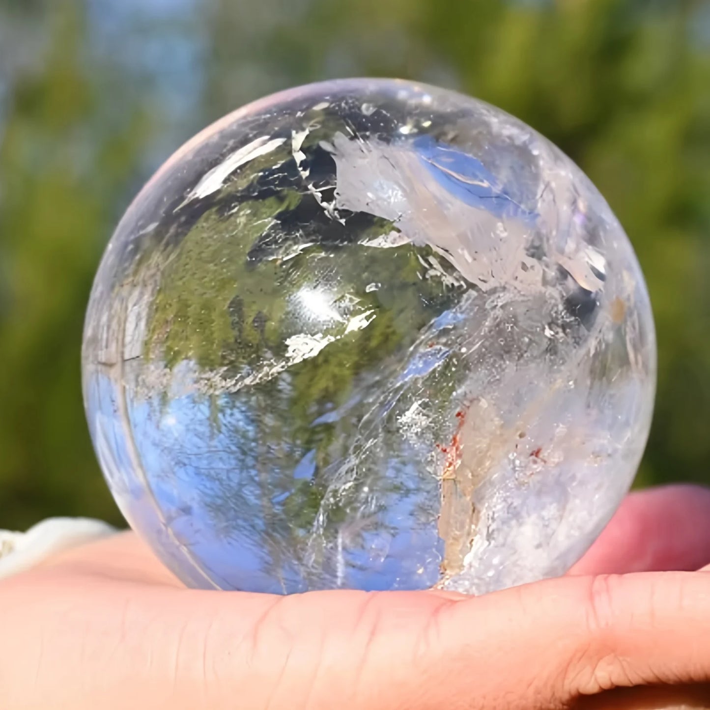 CrystalHola Clear Quartz Sphere Home Decor