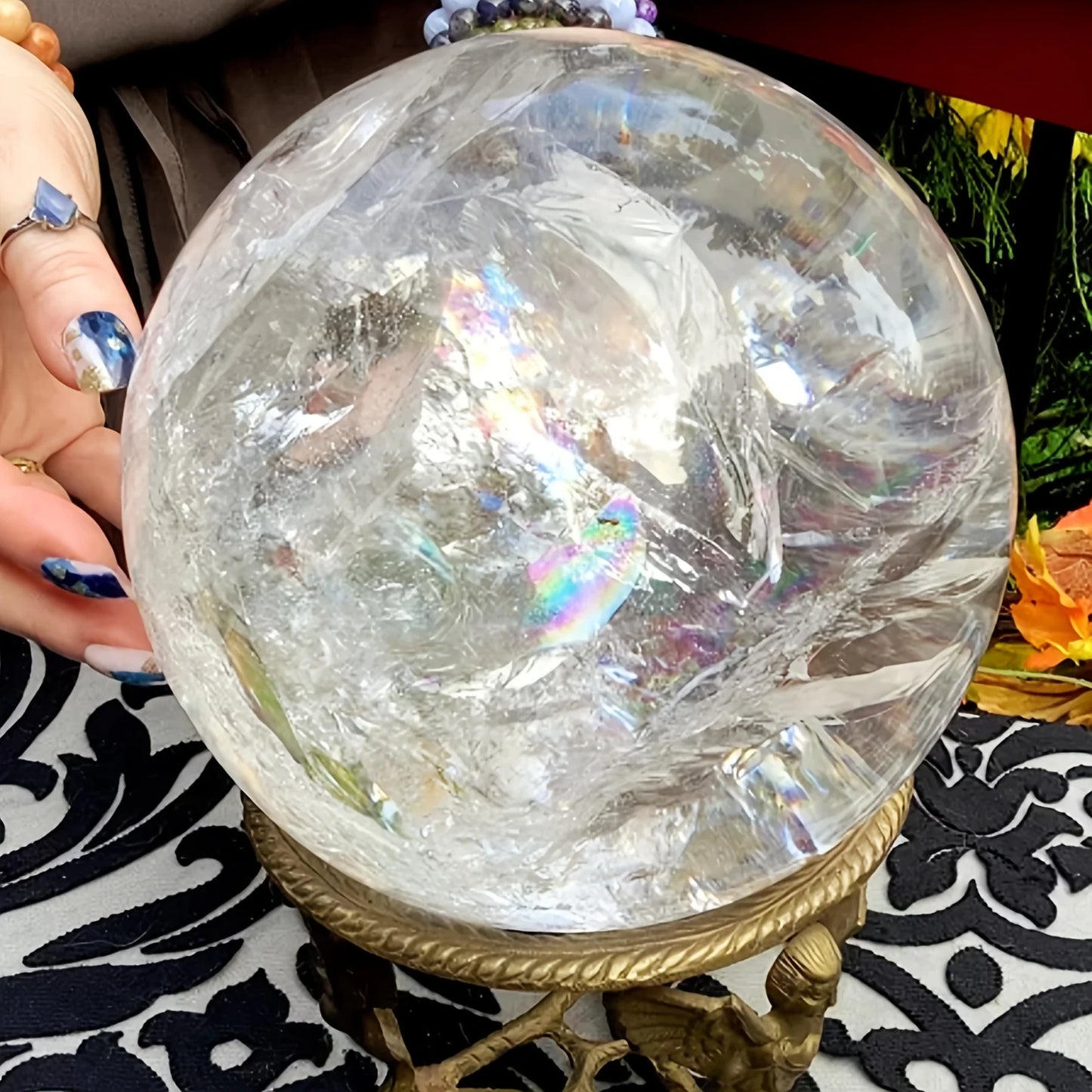 CrystalHola Clear Quartz Sphere Home Decor