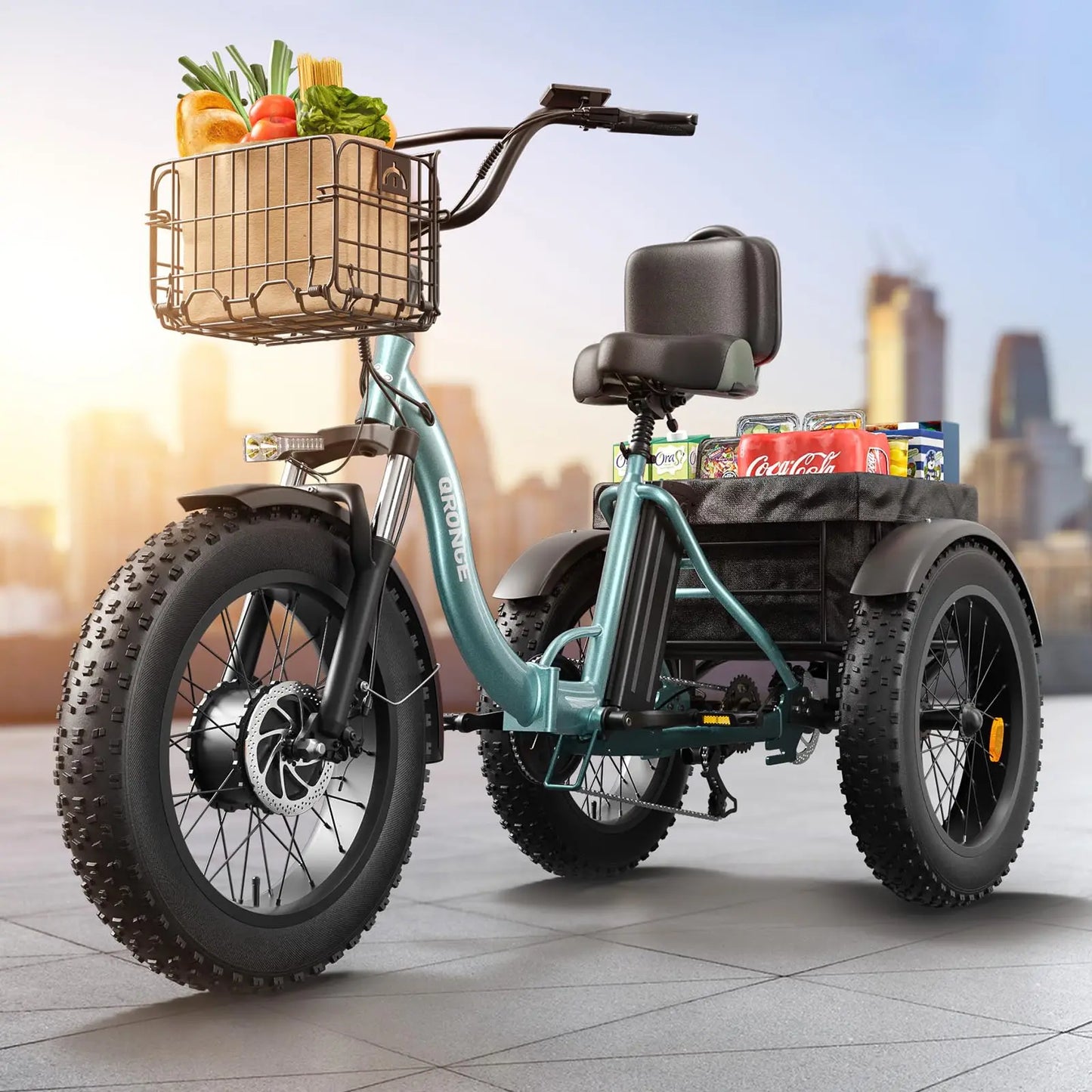 Qronge Electric Bike 960W Peak 36V 13.5Ah Folding Trike