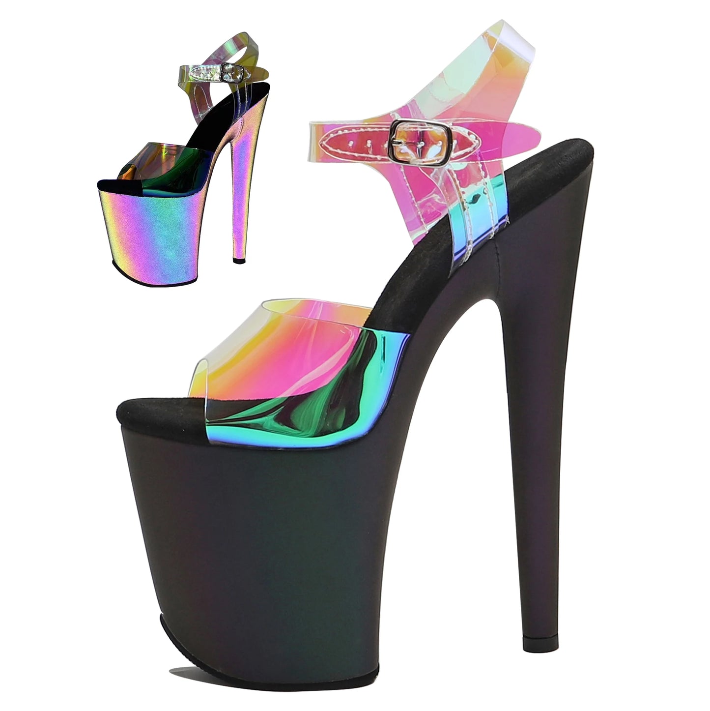 WUXIN H&P Women's Stripper Exotic Heel Sandal Platform Stiletto Pole Dance Shoes 8 In