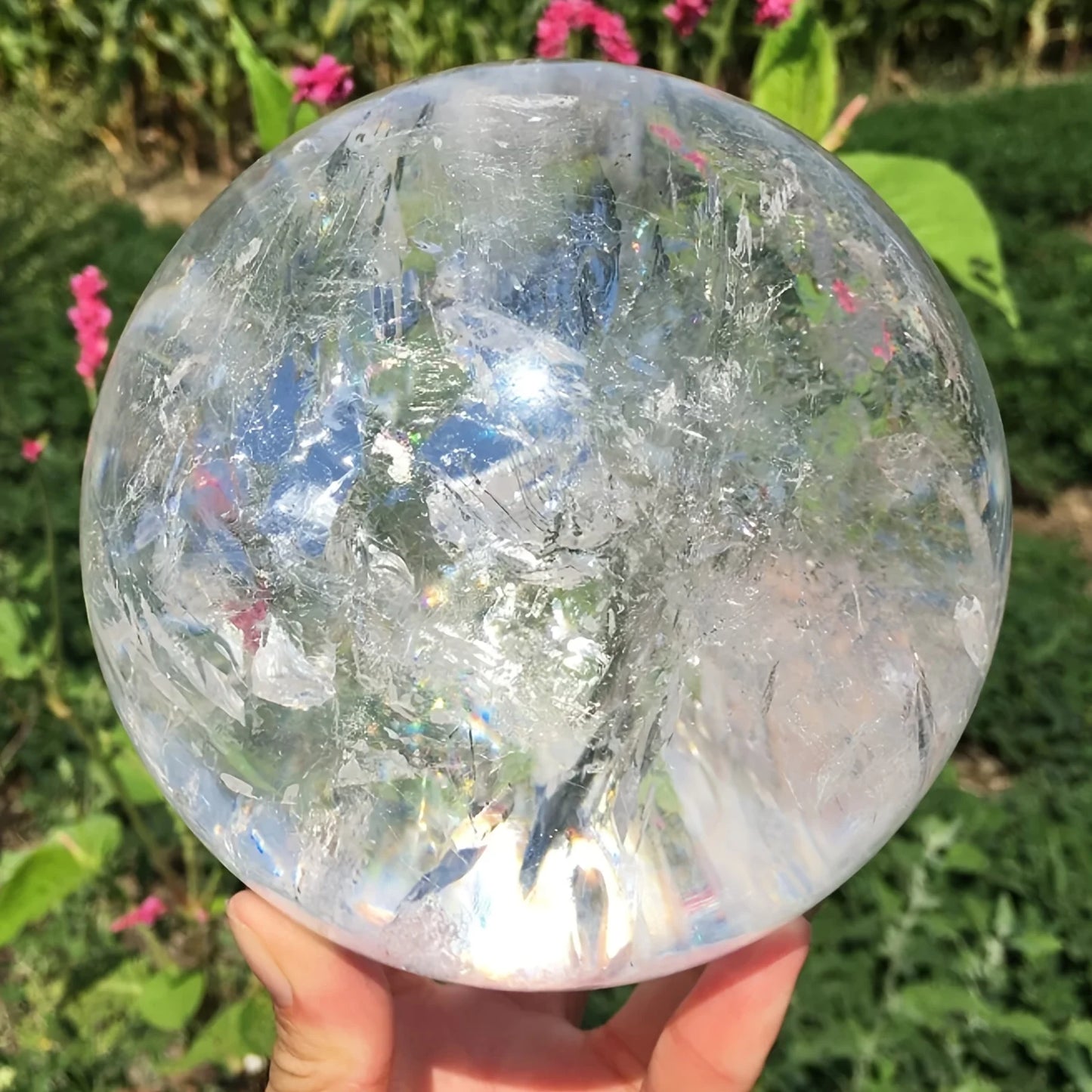 CrystalHola Clear Quartz Sphere Home Decor