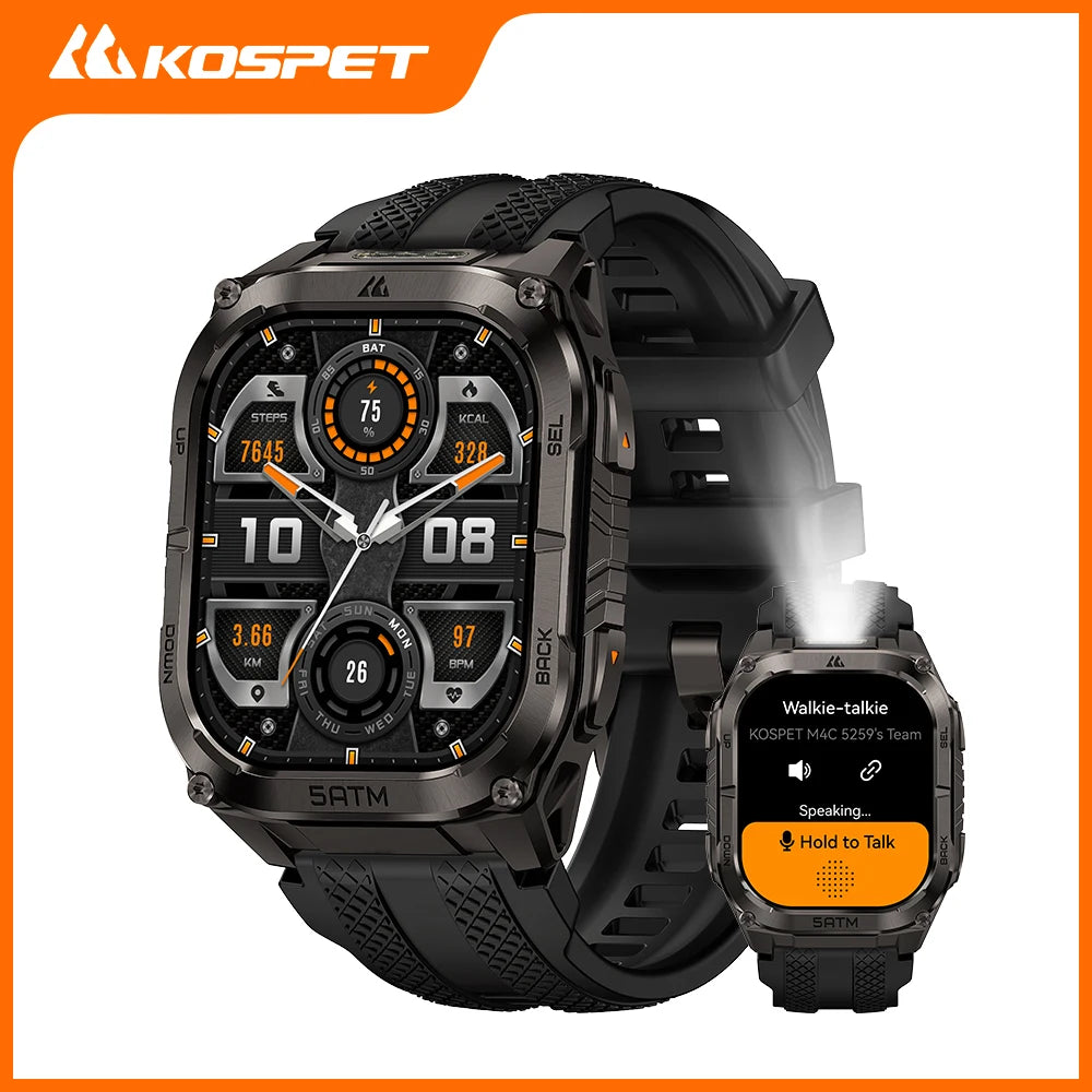 Kospe Tank M4C Rugged GPS Smartwatch With Flashlight