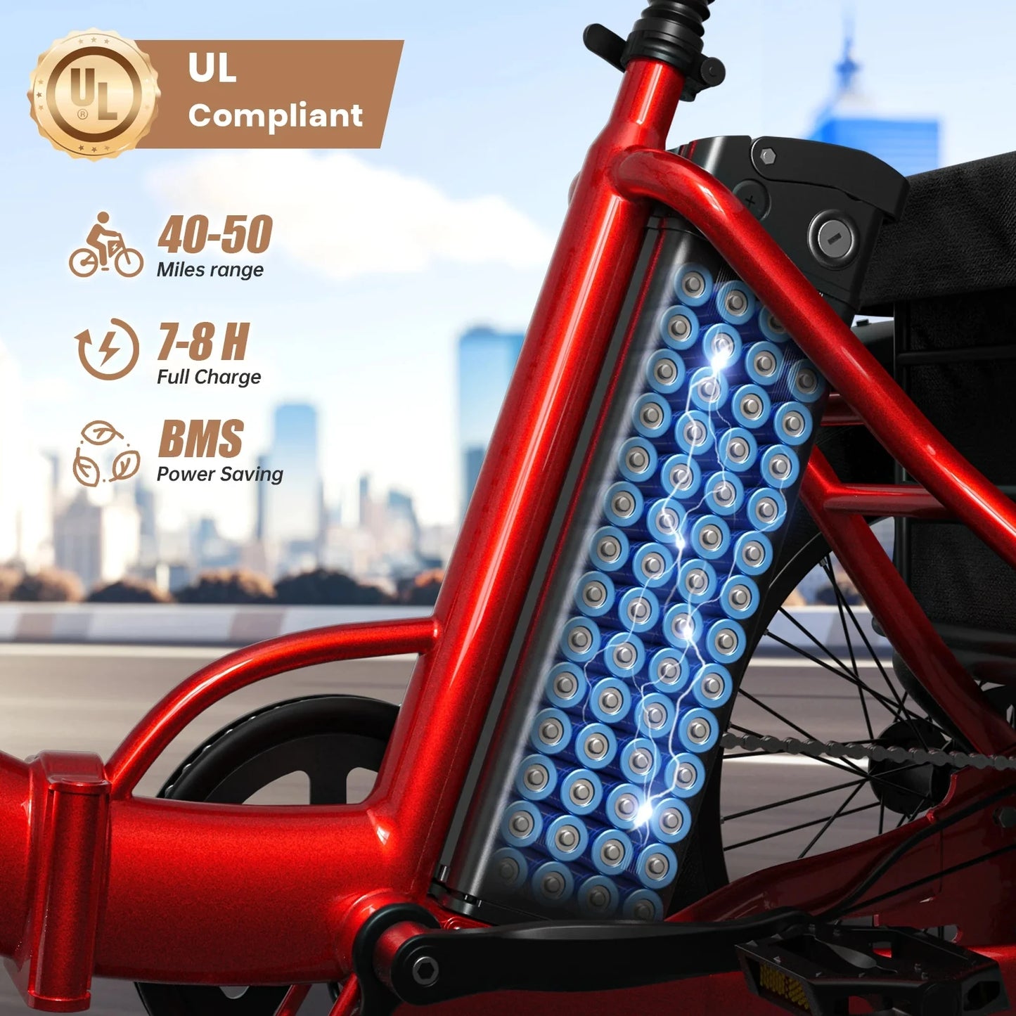 Qronge Electric Bike 960W Peak 36V 13.5Ah Folding Trike