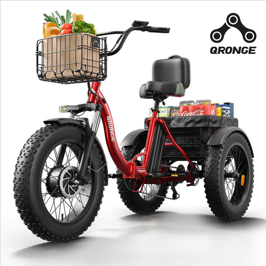 Qronge Electric Bike 960W Peak 36V 13.5Ah Folding Trike