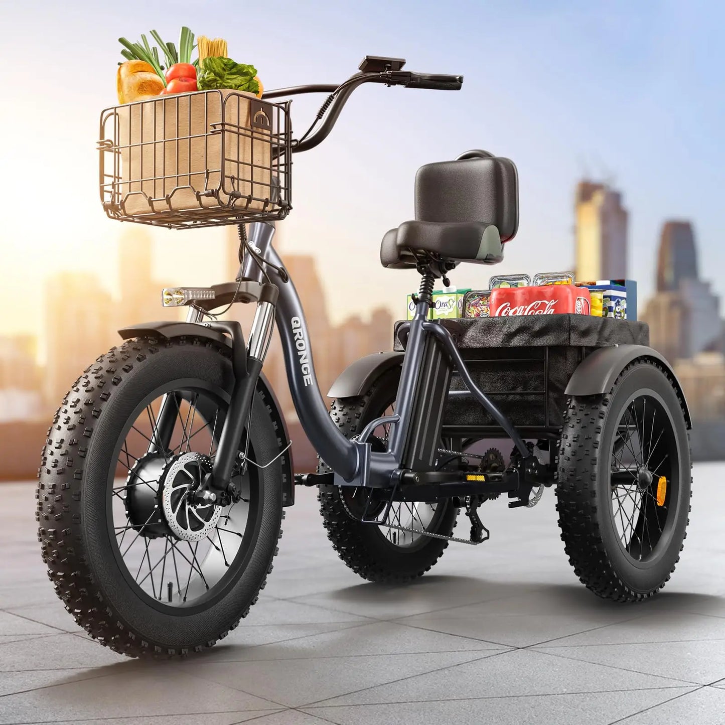Qronge Electric Bike 960W Peak 36V 13.5Ah Folding Trike