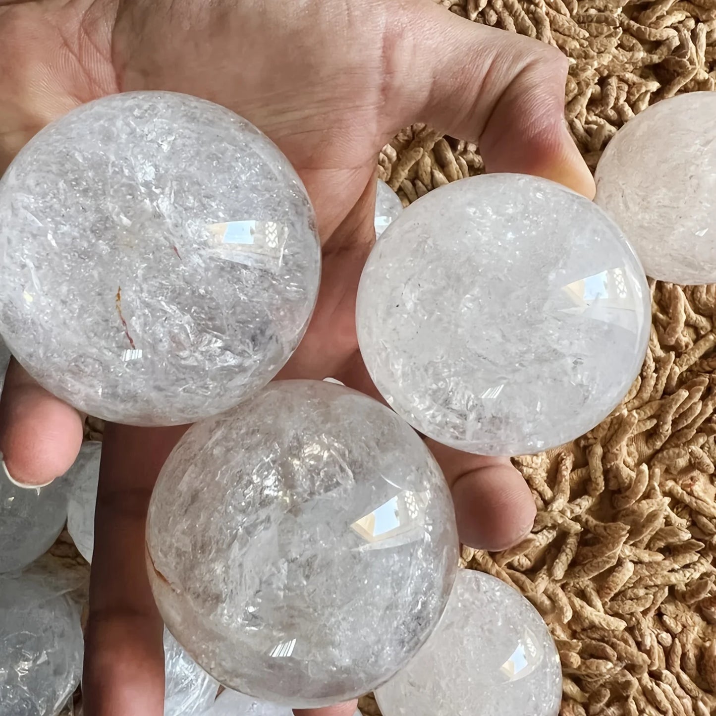 CrystalHola Clear Quartz Sphere Home Decor