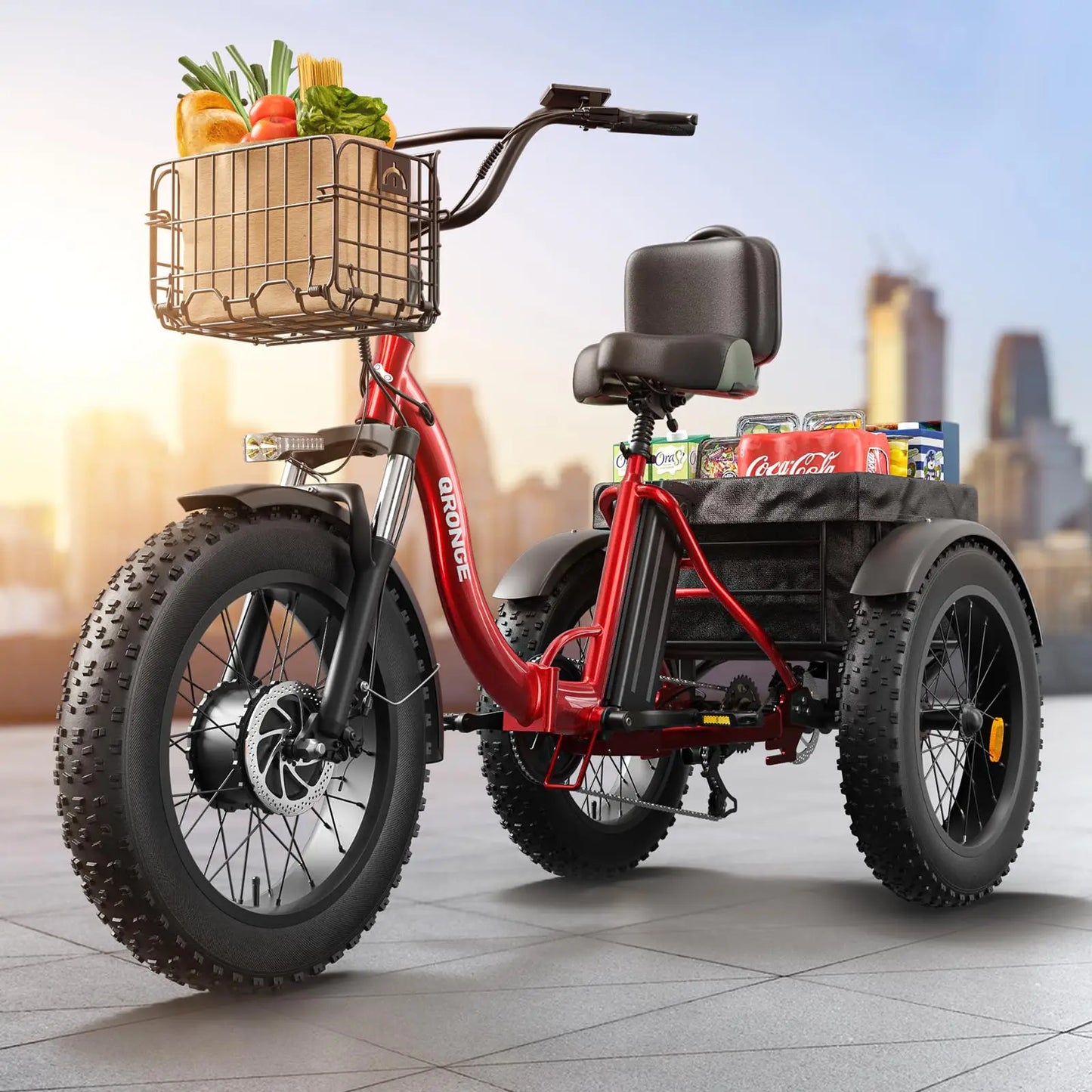 Qronge Electric Bike 960W Peak 36V 13.5Ah Folding Trike
