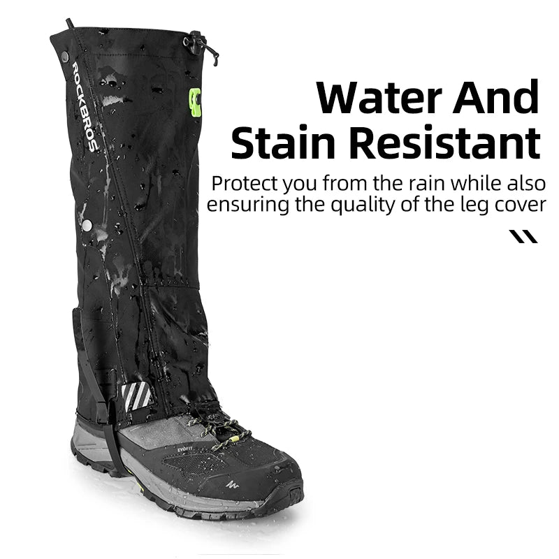ROCKBROS Waterproof Outdoor Hiking Walking Climbing Hunting Snow Legging Gaiters Ski Gaiters Covers Leg Protection Guard