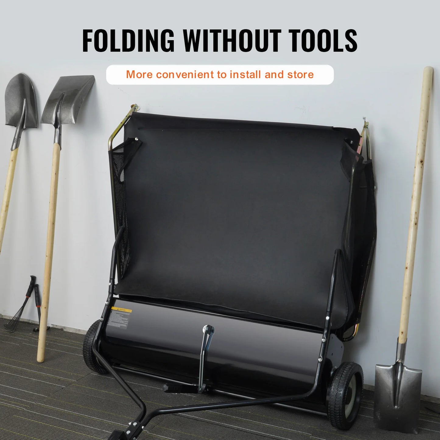 SucceBuy Tow Behind Lawn 21/26/44/50in Sweeper Large Capacity Heavy Duty Leaf & Grass Collector with Adjustable Sweeping Lawn