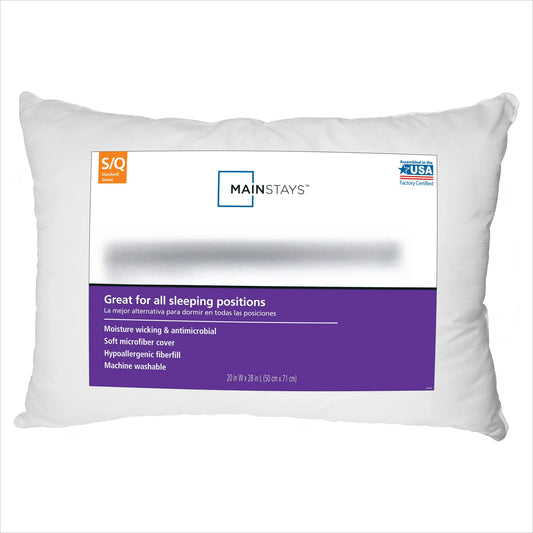 (2 pack) Comfort Complete Bed Pillow, Standard/Queen