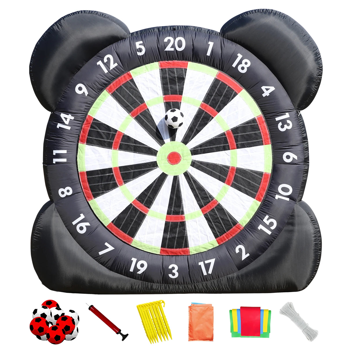 10FT Heavy-Duty Inflatable Soccer Darts Game Set, Giant Kick Darts Board with Velcro Balls for Outdoor Party, Backyard BBQ, Family Reunion & Team Building Competition