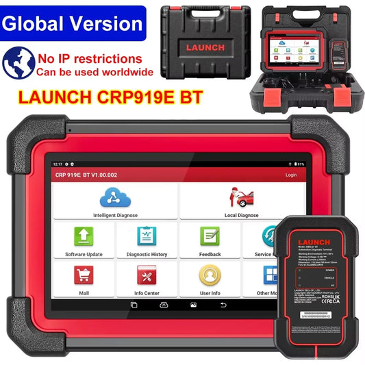 LAUNCH X431 CRP919E BT Car Diagnostic Tools CAN FD DOIP ALL Systems ECU Coding Bi-directional 35 Resets DBScar VII Auto Scanner