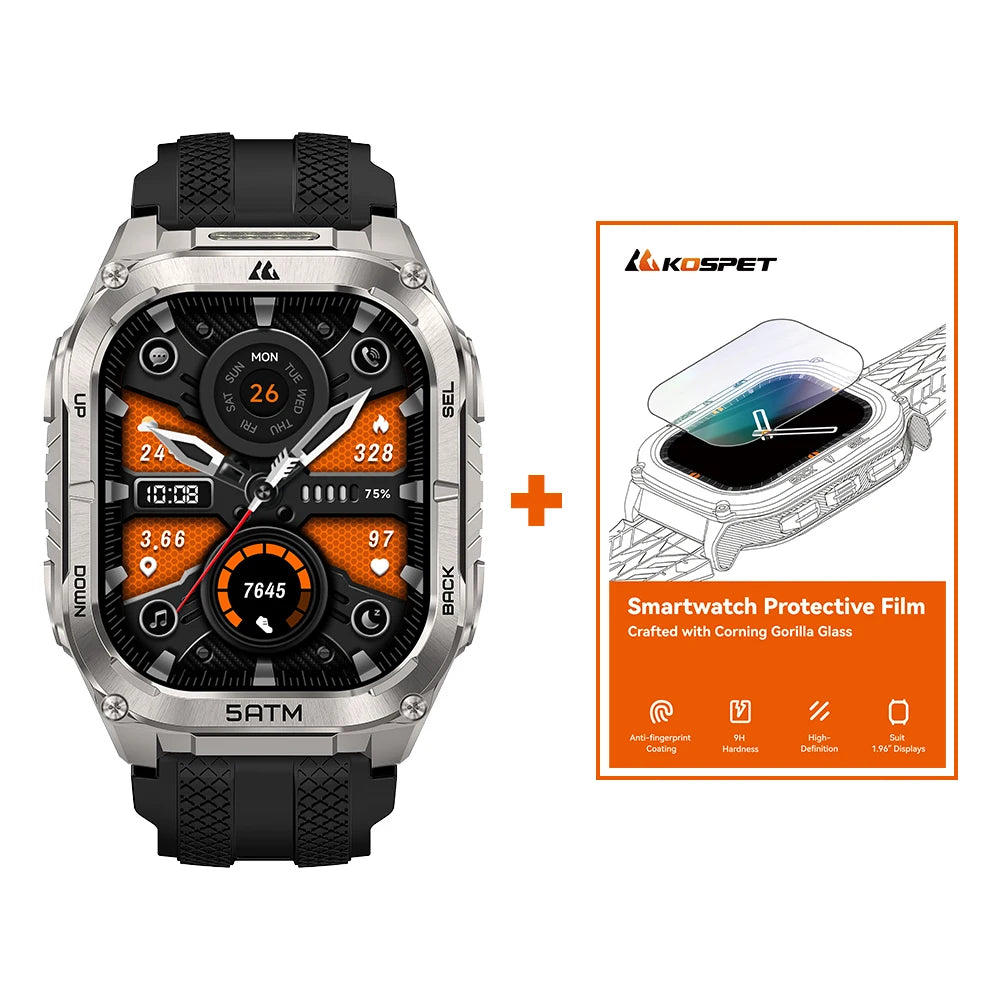 Kospe Tank M4C Rugged GPS Smartwatch With Flashlight