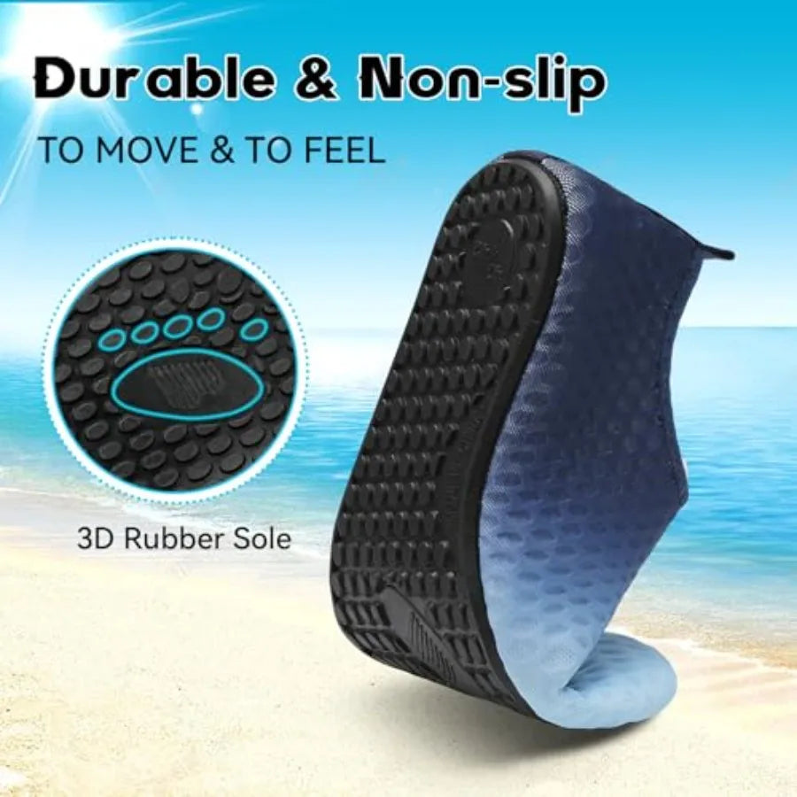 Scurtain Barefoot Water Shoes for Women Men Beach Swim Aqua Socks Summer Quick-Dry Sandals Slippers