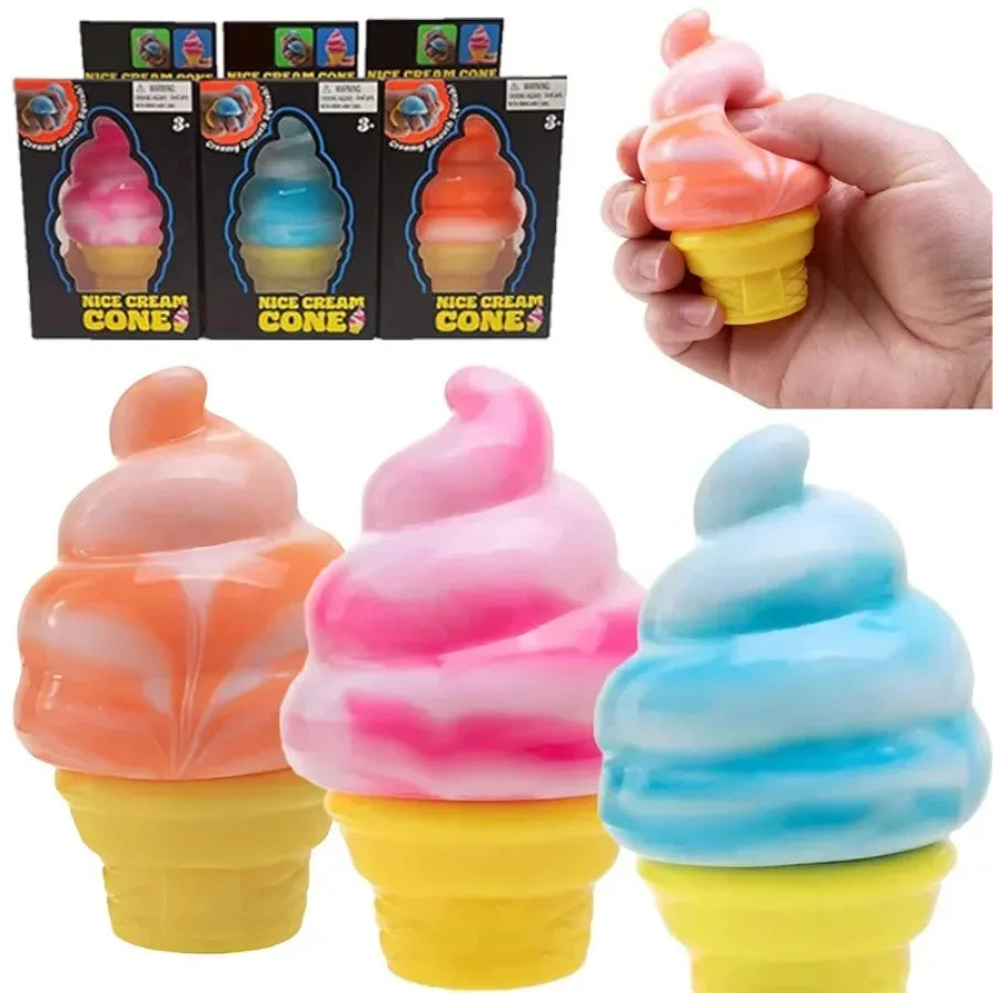 New Ice-Cream Sensory Toys Stress Relieving Blocks Pinching Relieving Puzzle Solving Venting Children Souvenir, Fun Christmas Gift, Party Favors Gifts, Prizes for Students