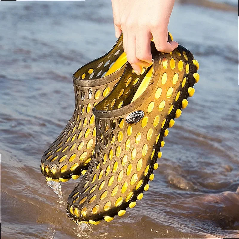 Men Vacation Beach Sandals Unisex Travel Leisure Slippers Outdoor Wading Shoes Women Large Size Light Aqua Garden Shoes