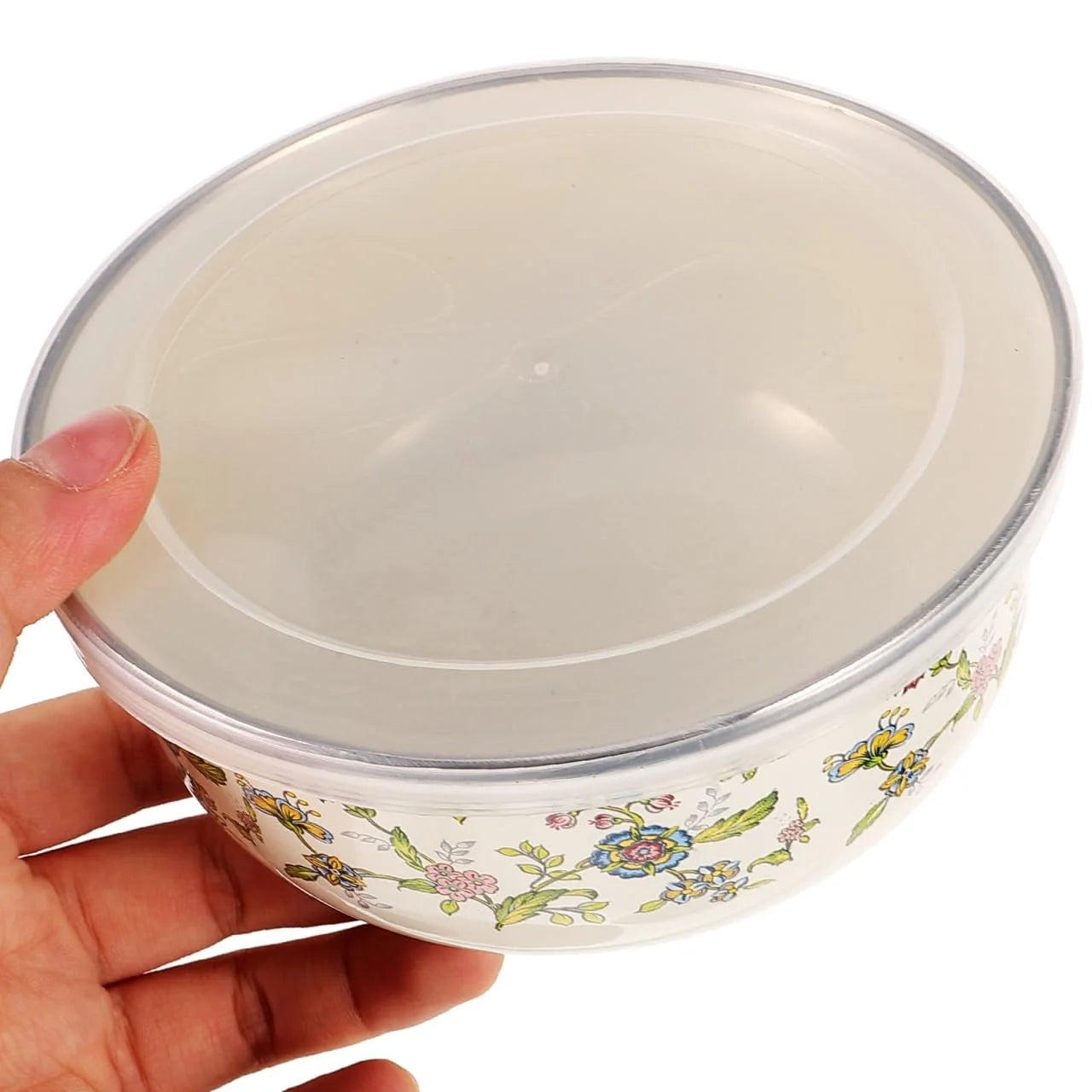 5PCS Enamel Bowls, Enamel on Steel Mixing Bowls with Lids, Vintage Soup Retro Food Containers Soup with Lids, Mixing with Set Containers for Food Fruits Salad