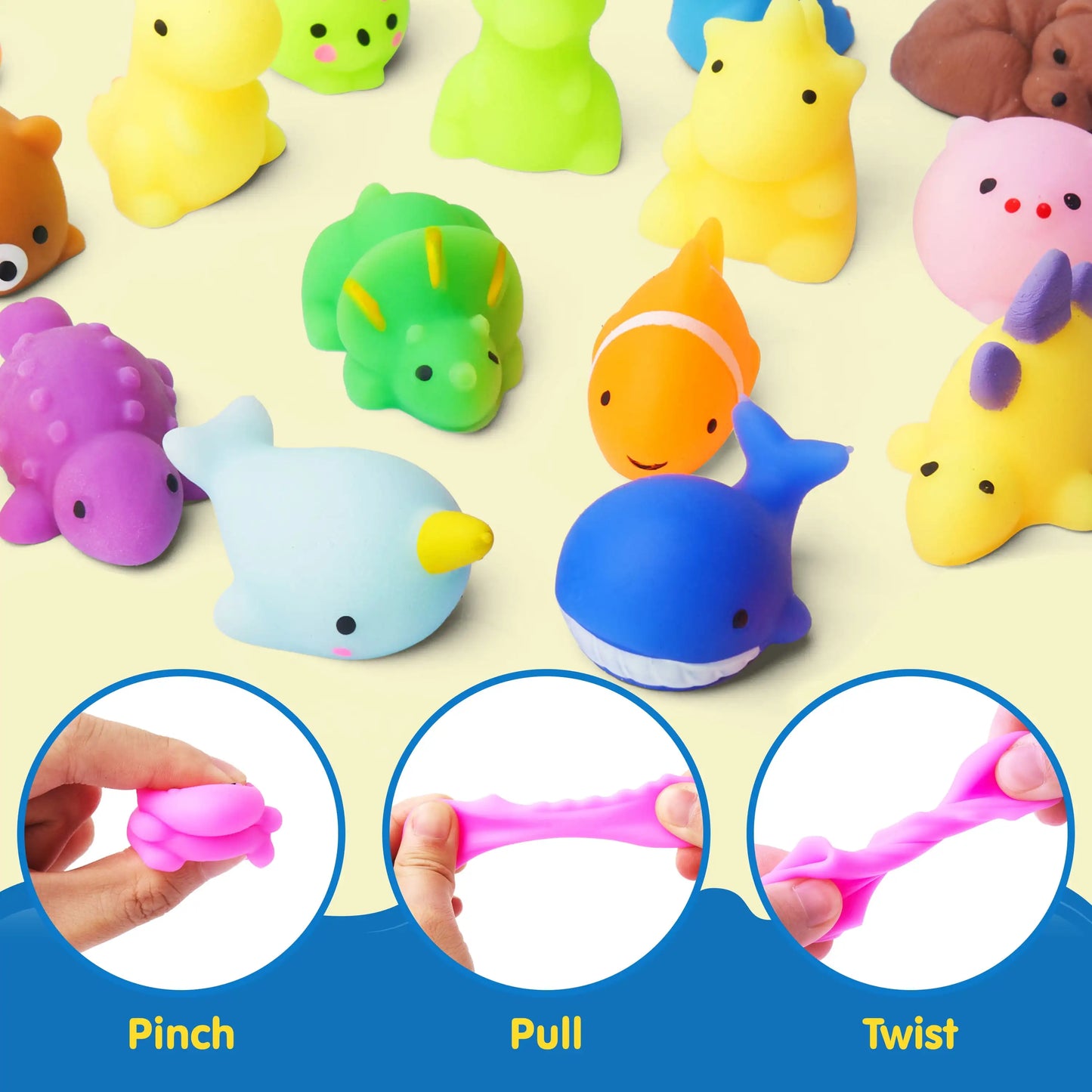 Joyfy Mini Mochi Squishies Assorted Animals and Fruits