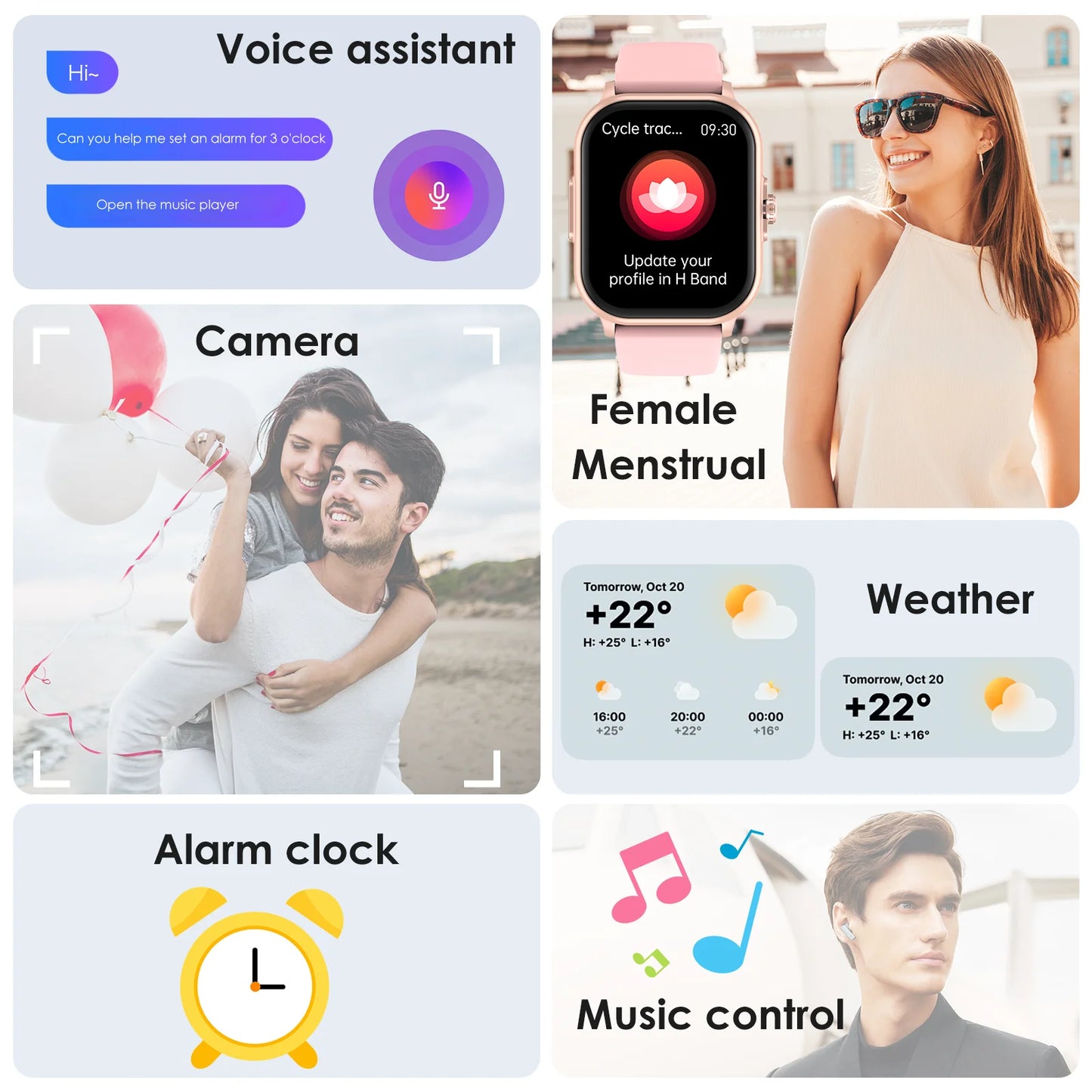 AI Health Diagnosing ECG PPG Smartwatch For Women