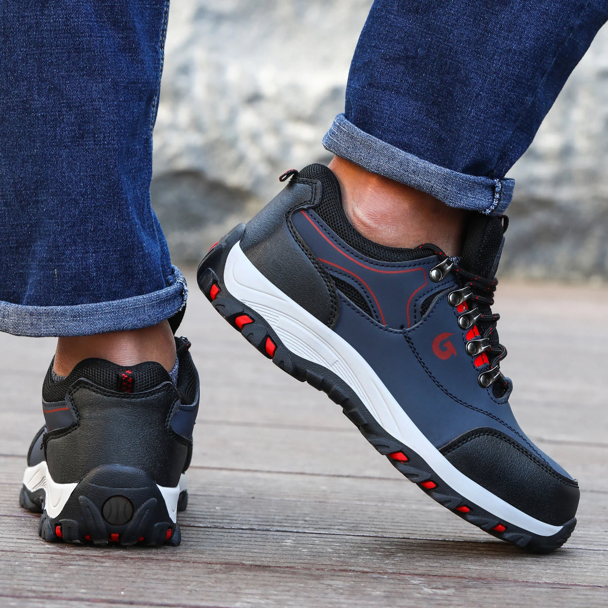 Steel Toe Anti-Smash Puncture Proof Men's Rotary Buckle Industrial Protective Work Sneakers
