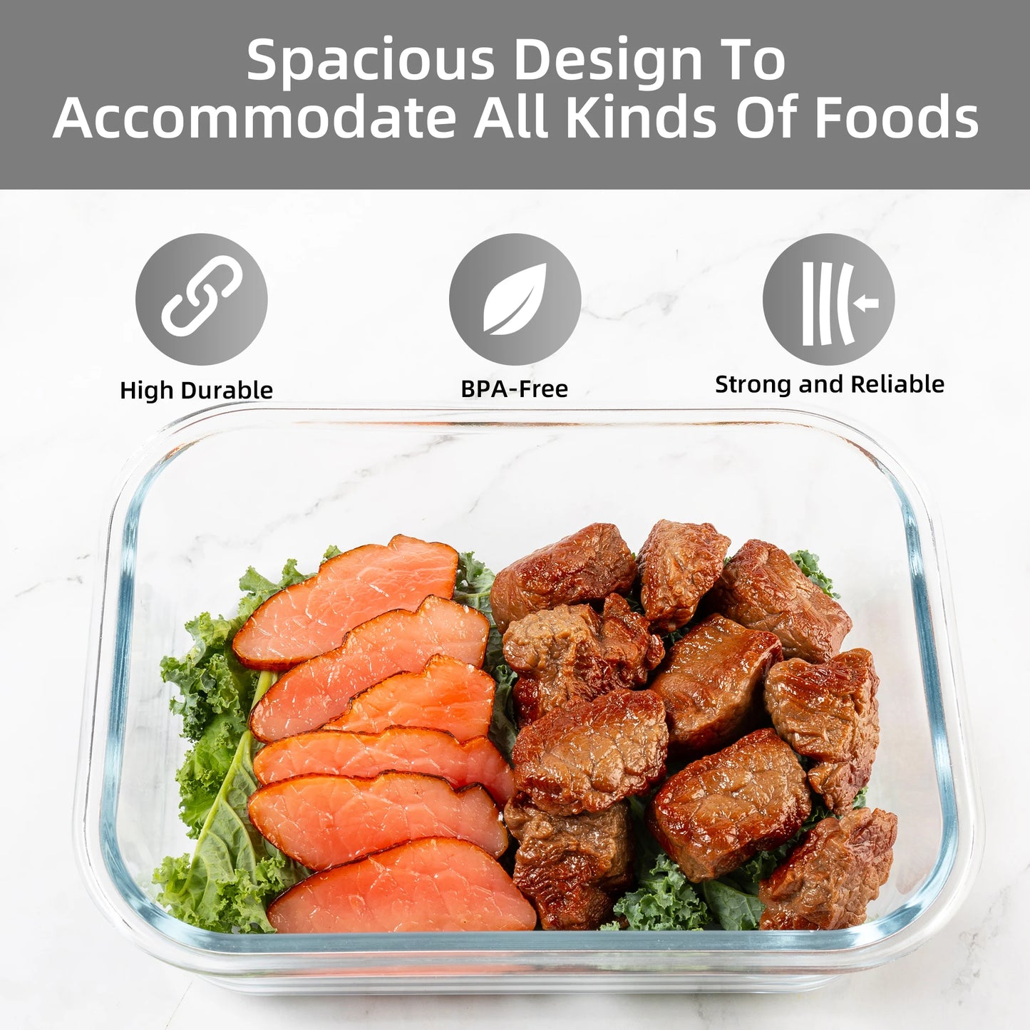 Glass Storage Containers Set, Leakproof Airtight
