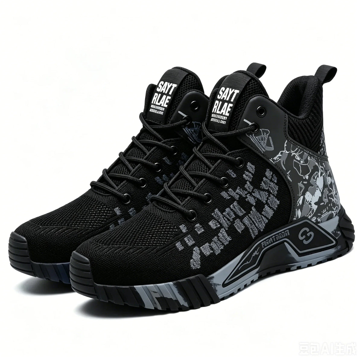 Camo Camouflage High Top Steel Toe Safety Work Boots for Men Women, Anti-Smash Puncture Resistant Breathable Indestructible Industrial Construction Safety Work Shoes