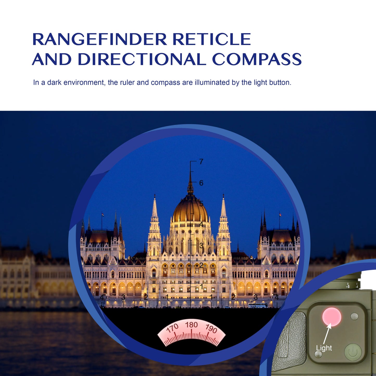 HD Marine Binoculars With Rangefinder Compass BAK4 Prism