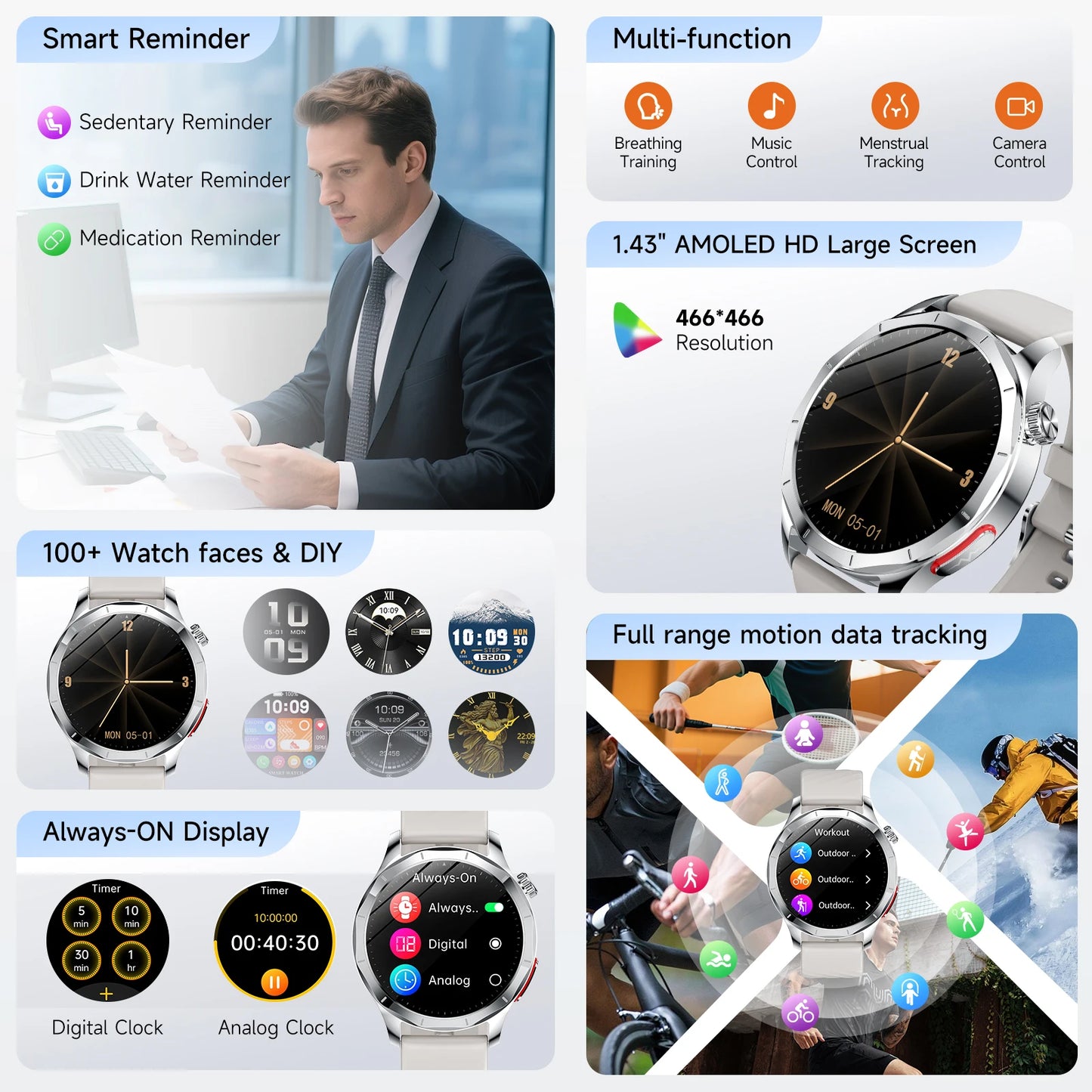 Marsyu AI-GPT Health Smart Watch ECG PPG Body Fat BP