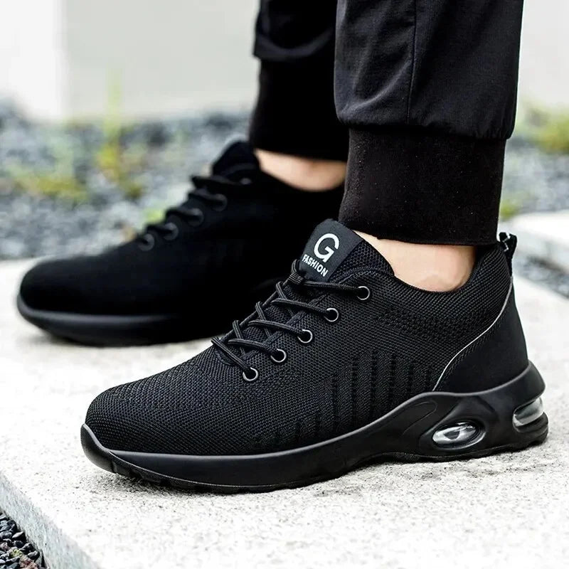 Men Steel Toe Work Safety Boots Lightweight Breathable