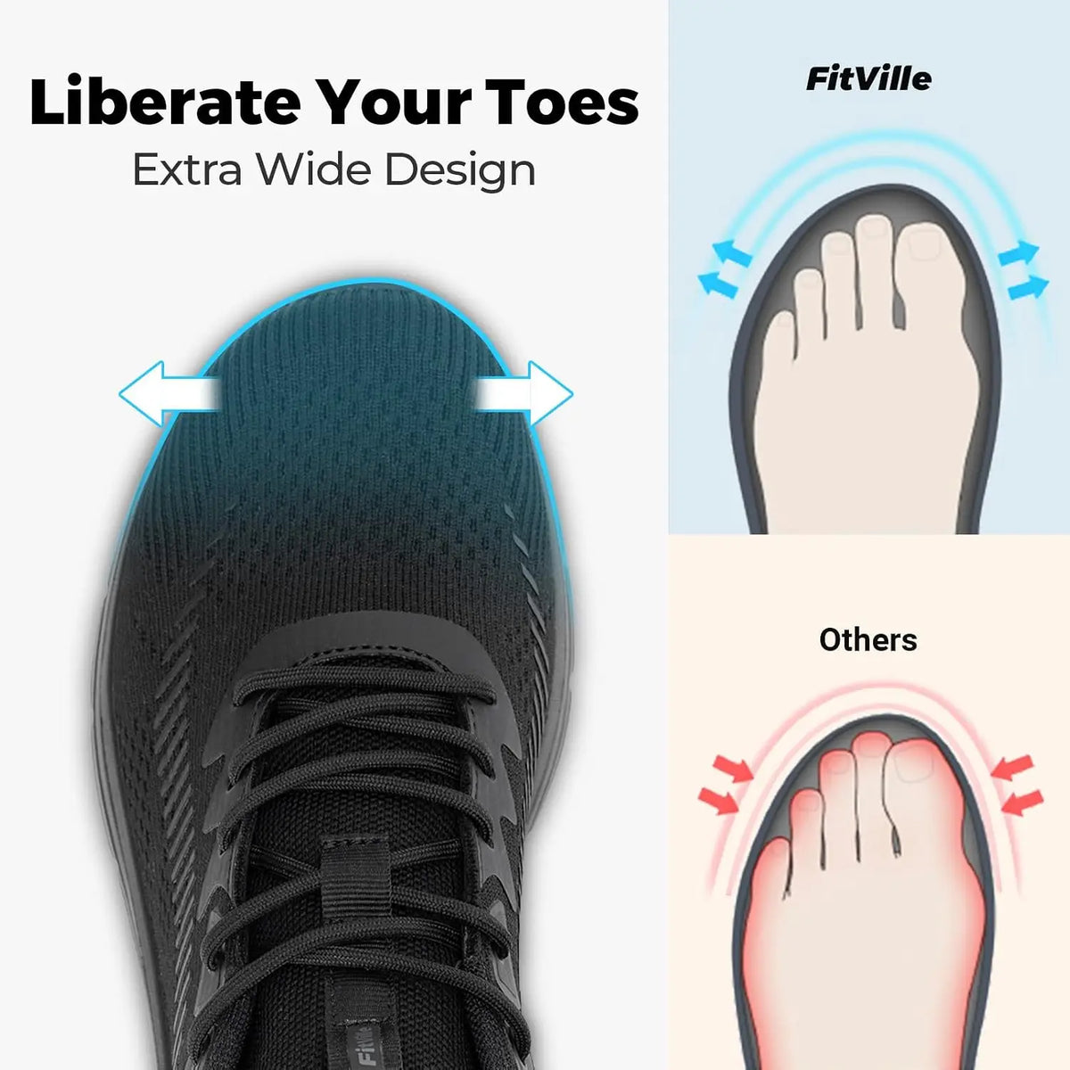 Fitville Men's Wide Orthopedic Walking Sneakers
