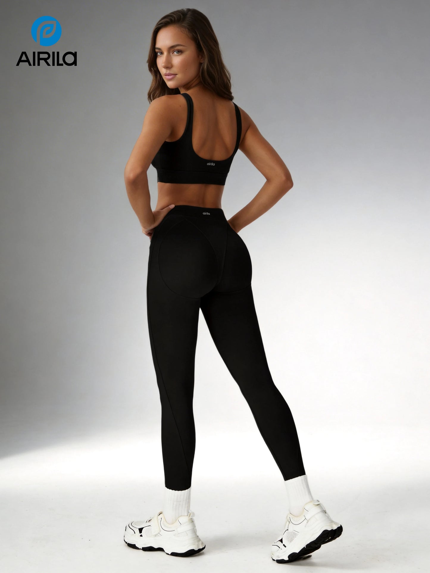 Airila 2-Piece Yoga Set Sports Bra and Leggings Pilates Gym High-Waisted Sports Casual Pants Butt-Lifting Running Shapewear Pants