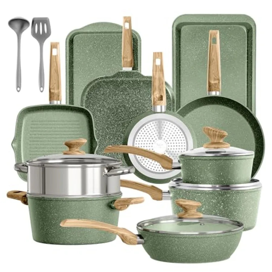 Oloey Granite Nonstick Pots And Pans Set