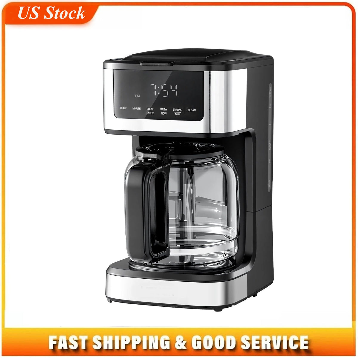 Programmable Coffee Maker, 12 Cup Programmable Drip Coffee Makers with Touch Screen, 4-Hour Keep Warm Coffee Makers Drips, 2 Brew Strengths Drip Coffee Machine for Home, 24-Hour Programmable