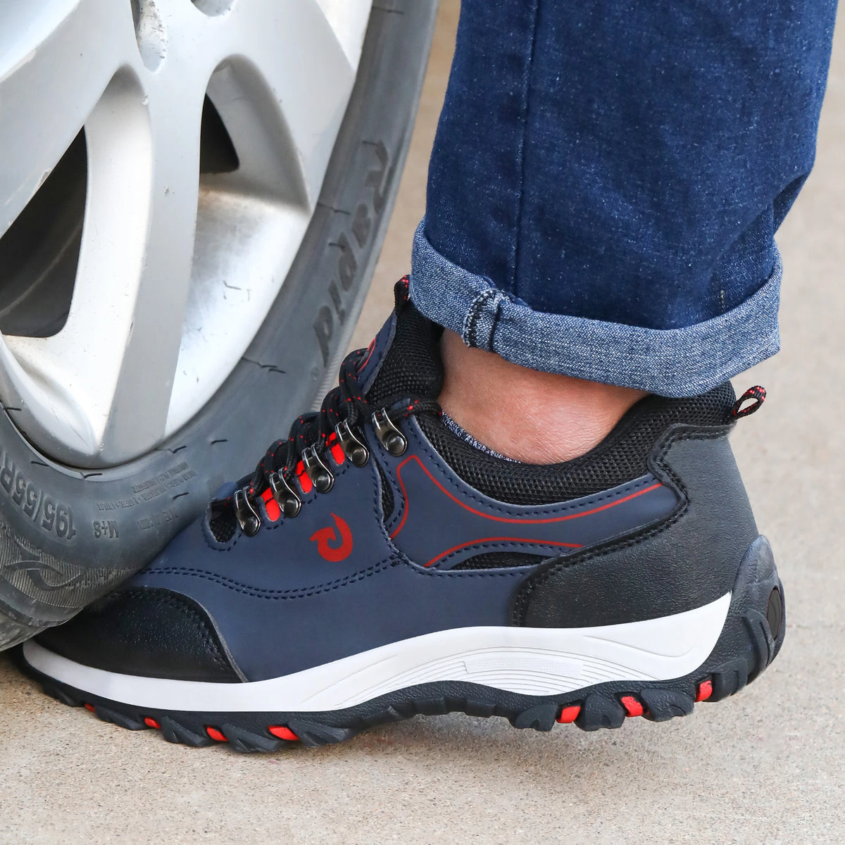 Steel Toe Anti-Smash Puncture Proof Men's Rotary Buckle Industrial Protective Work Sneakers