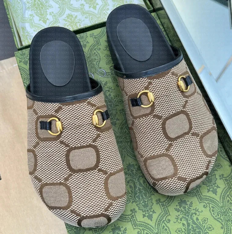 Hot Designer High-end Men's and Women's Casual Mule Shoes Flat Versatile Streetwear Shoes Summer Slippers and Sandals
