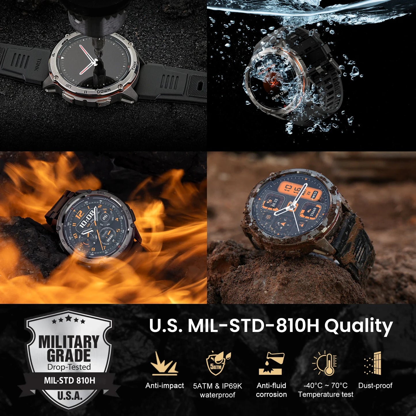 KOSPET Tank T3 Ultra 2 GPS Smartwatch Bluetooth Calling