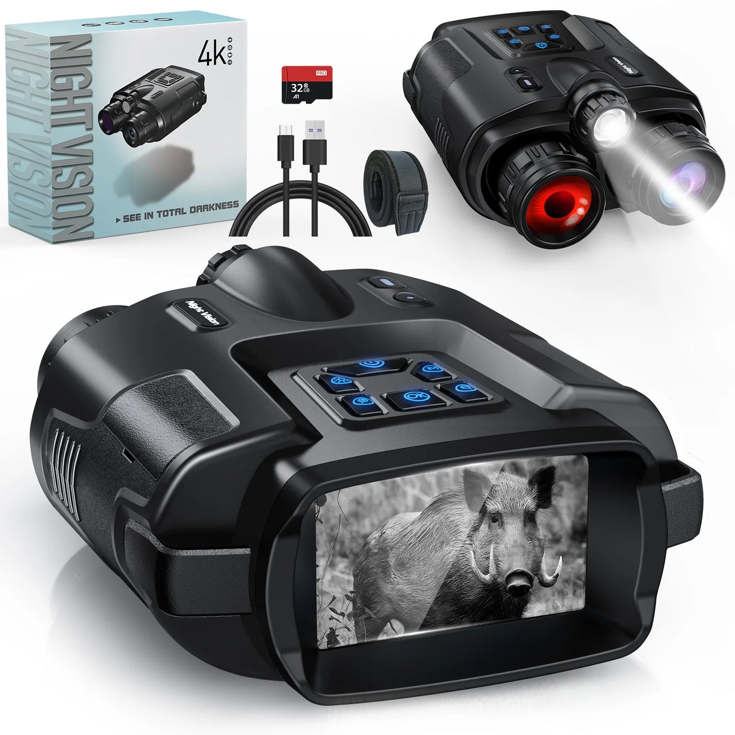 DIYIMIN Night Vision Binoculars 4K Infrared 8X Zoom